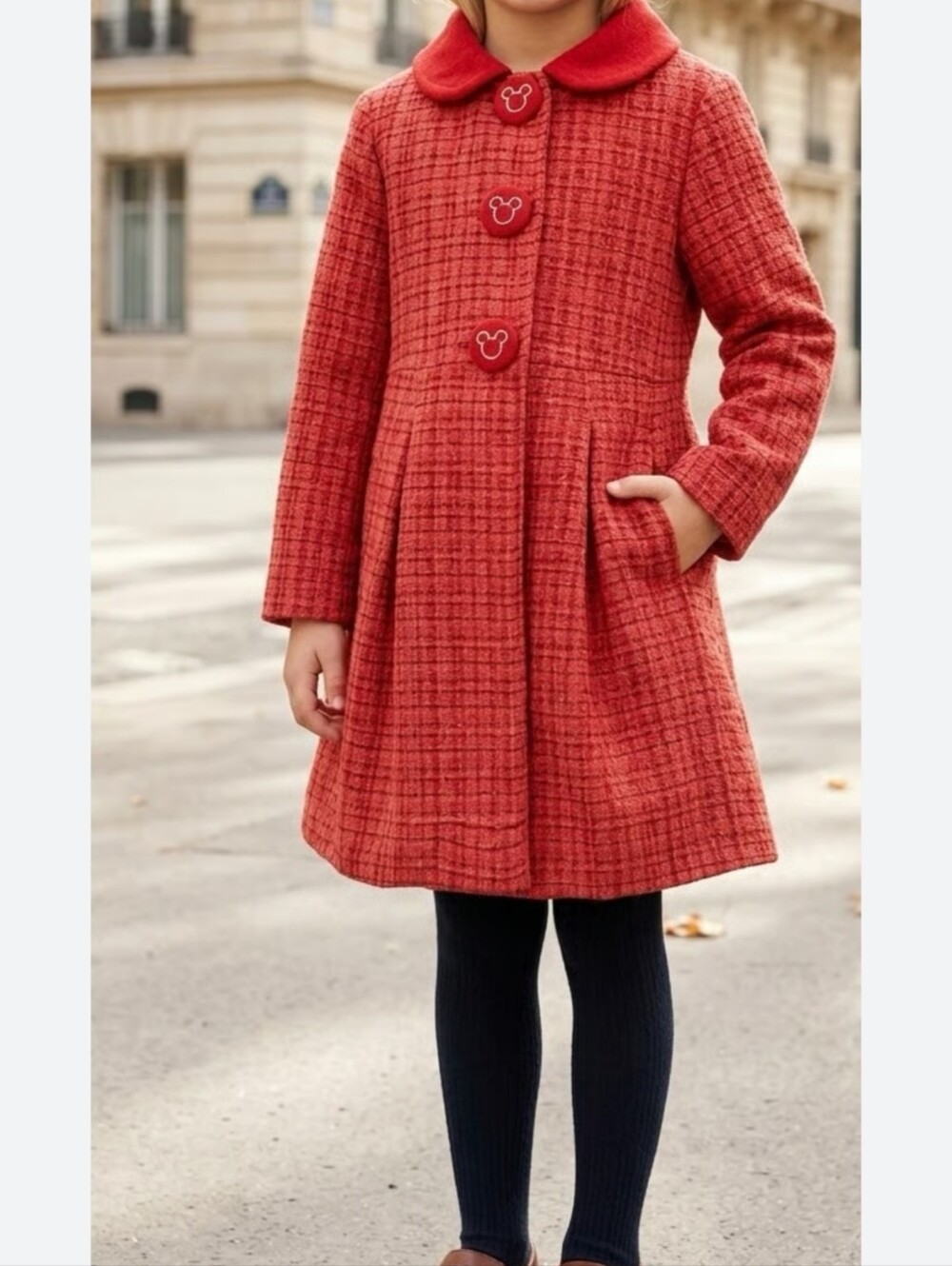 Disney  toddler girl minnie mouse tweed holiday dress  Coat